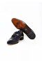 Dark Blue Color Laceless Genuine Leather Men's Shoes - 3