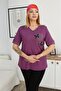 بلوزة مطرزة بالفراشات والترتر مقاس كبير