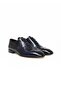 Dark Blue Color Laceless Genuine Leather Men's Shoes