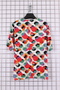 Women's Plus Size Lycra Crew Neck Stone Mix Patterned Short Sleeve Mom T-Shirt Combed Cotton Blouse - 4