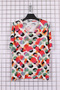 Women's Plus Size Lycra Crew Neck Stone Mix Patterned Short Sleeve Mom T-Shirt Combed Cotton Blouse - 2