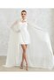 New Generation White Chiffon Cape Wedding Dress-Wedding Gown-Wedding Attire-Wedding Dress - 2