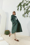 Green Epaulette Detailed Trench Coat