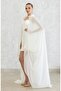 New Generation White Chiffon Cape Wedding Dress-Wedding Gown-Wedding Attire-Wedding Dress - 8