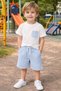 Boys' Summer Shorts Set 3-9 Years Old Cotton Striped Shorts Pocket T-Shirt Set of 2 - 7