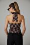 Women's Polka Dot Halter Neck Blouse - 3