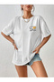 Women's T-Shirt Minimal Dog Design Short Sleeve Oversize T-Shirt - 2