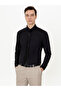 Black Slim Fit 100% Cotton Italian Collar Classic Shirt 50250845-Vr046 - 3