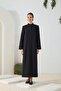 معطف كلاسيكي أسود بياقة عالية - 3