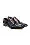 Black Color Lace-Up Genuine Leather Men's Shoes