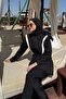 Stripe Detailed Hijab Swimsuit - 3