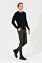 Men's Navy Blue Crew Neck Knitwear Sweater 50252303-Vr033 - 4
