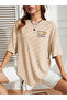 Women's T-Shirt Minimal Dog Design Short Sleeve Oversize T-Shirt - 3