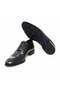 Black Color Lace-Up Genuine Leather Men's Shoes - 3