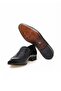 Black Color Laceless Genuine Leather Men's Shoes - 3
