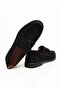 Black Laceless Genuine Leather Suede Men's Shoes - 2