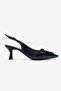 Dublin Navy Blue Print Buckle Women's Heeled Shoes - 4