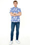 Men's Blue Short Sleeve Shirt 50247596-Vr212 - 5
