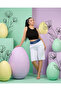Plus Size Elastic High Waist Denim Pocket Knee Length Women's Shorts