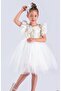 Embroidered Tulle Girls' Dress - 3