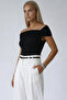 Black Madonna Collar Draped Blouse Alc-X15456 - 5