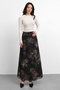 Molly Nelly Women's Floral Printed Lined Long Skirt - 5