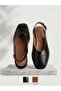 Genuine Leather Laser Cut Straw Textured Women's Sandals - 4