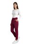 High Waist Carrot Cut Pleated Pants with Double Button Pockets - Burgundy - 6