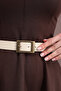 Antique Plated Rectangular Buckle Women's Trouser Belt, Dress Belt, Coat Belt