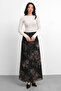 Molly Nelly Women's Floral Printed Lined Long Skirt - 7