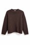 7022 Women's Lace Detailed Crew Neck Premium Knitwear Sweater Brown