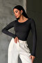 Women's 3-Piece Burgundy Gray Anthracite Princess Collar Bluz - 3