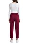 High Waist Carrot Cut Pleated Pants with Double Button Pockets - Burgundy - 4