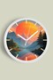 Abstract - Bohemian - Nature - Sea View Modern Wall Clock - 42cm - White Case with Glass Front
