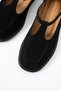 Vibe Women's Tape Detailed Genuine Leather Loafer Black Suede - 6