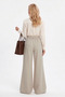 Women's Wide Leg Pants Double Pleated Elastic Waist Pants - 4