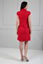 Women's Double-Breasted Collar Side Buckle Nail Sleeve Lined Short Dabıl Dress Slim Fit - 4