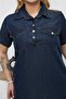 Plus Size Polo Collar Cotton Jean Dress - 8