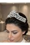 Luxury Design Regalia Aurelia Series Triangular High-Topped Metal Bridal Crown with Crystal Stones Queen Crown - 4