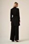 Women's Jacquard Belt Detailed Double Suit Set Black 31328 - 6