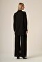 Women's Comfortable Fit Asymmetrical Draped Double Suit Black 31322 - 6