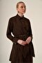 Women's Jacquard Belt Detailed Double Suit Set Brown 31328 - 5