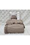Milano Stone Wash Bearded Ultrasonic Ruffled Single Bedspread Color Coffee - 2