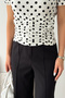 Women's Polka Dot Draped Blouse – Half Sleeve Stylish Design - 3