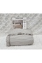 Milano Stone Wash Bearded Ultrasonic Ruffled Single Bedspread Color Mink - 2