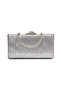 Women's Silver Wavy Evening Dress Bag