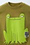 Unisex Kids Cotton Khaki Frog Printed T-Shirt Shorts Set - 4