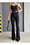 Trend Wi̇de Leg Spanish-Waisted Lycra Stretch Fabric Denim Jean Pants