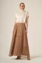 Women's Mesh Detail Skirt Beige 31324 - 2