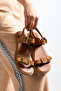 Viola Women's Single Strap Double Gold Buckle Detailed Daily Comfortable Slippers